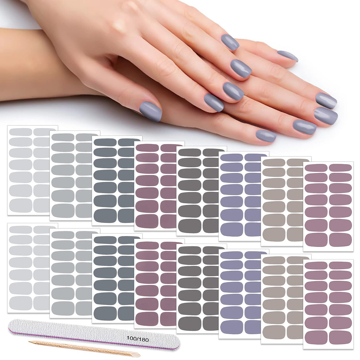 DANNEASY nail wrap packaging shows 16 sheets and file for easy at-home manicure