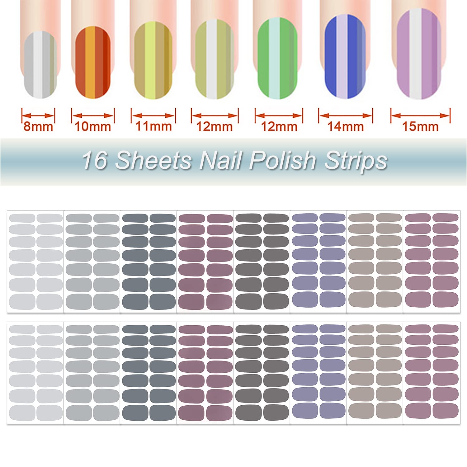 DANNEASY gray set swatches showing 7 sizes for comfortable fit