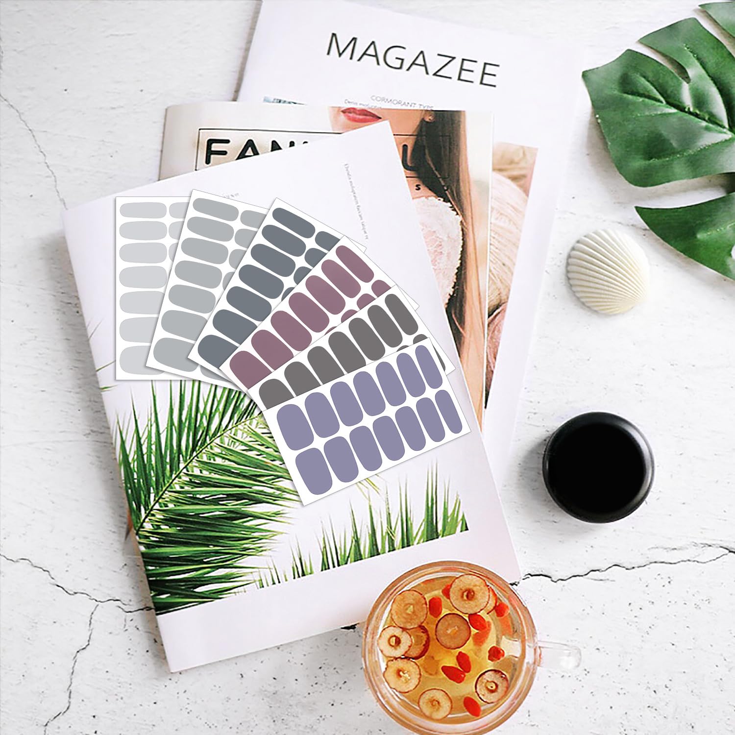 DANNEASY gray solid color swatches for quick at-home nail art inspiration