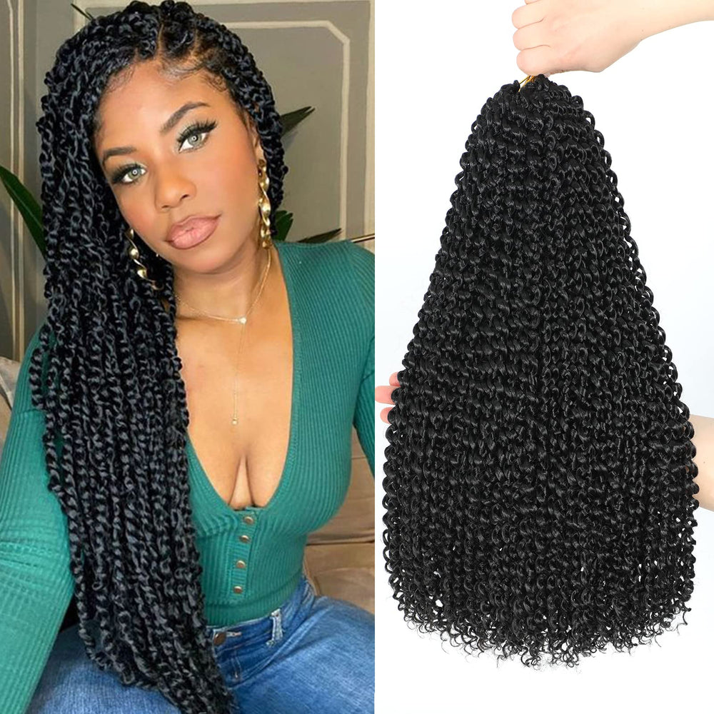 Dansama Passion Twist Hair water wave 18-inch front view for easy protective styling.