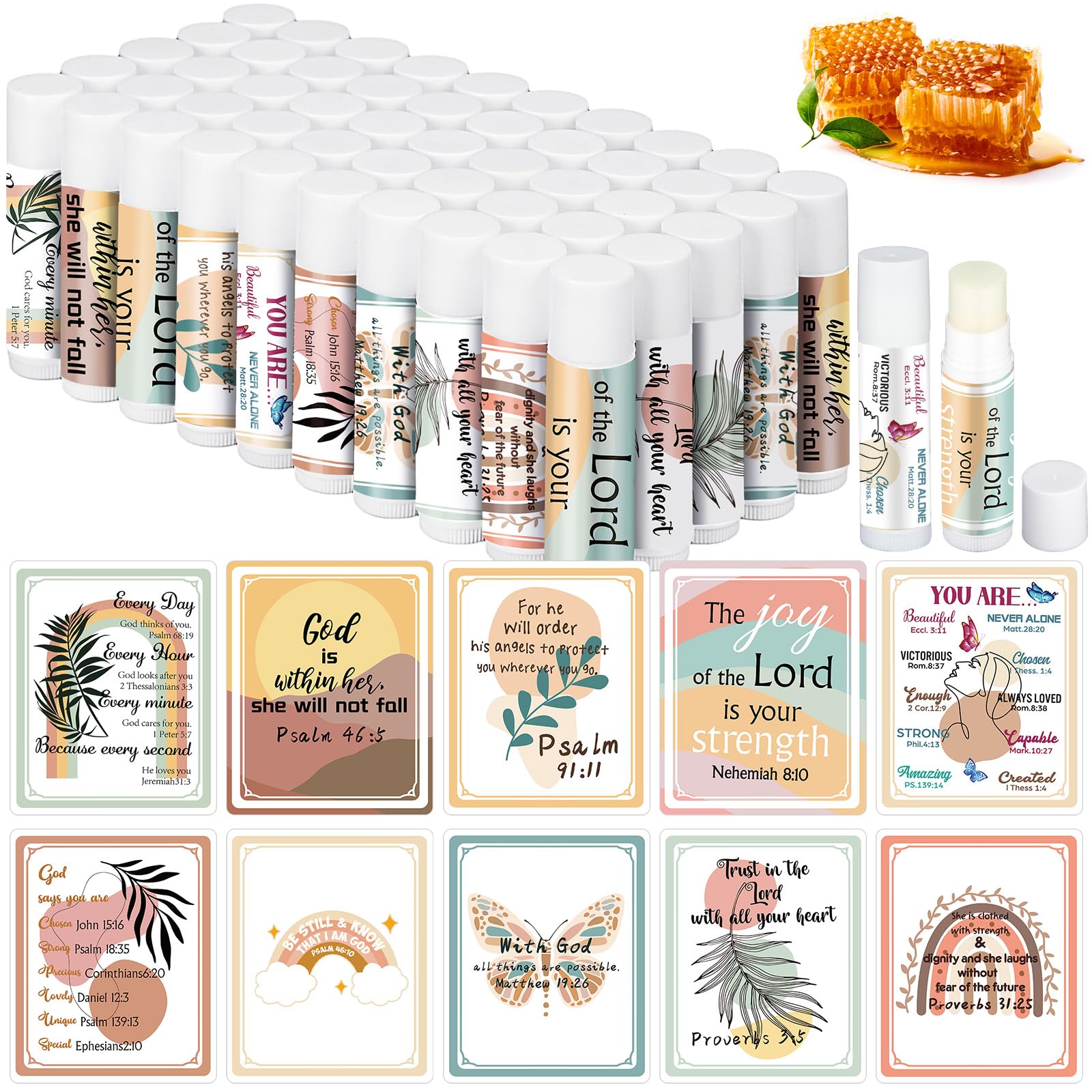 Dansib Christian lip balm 50-pack bulk ready gifts for church events.