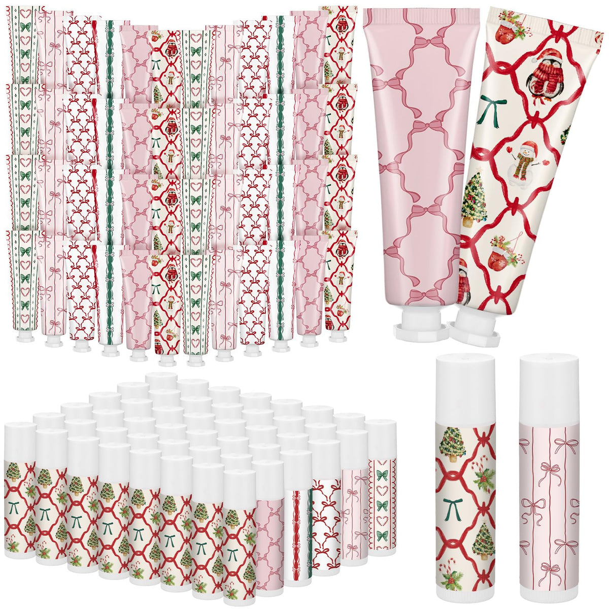 Dansib Christmas hand cream bulk set packaging with festive bows for gifting.