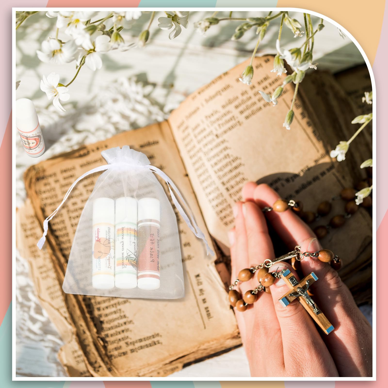 Dansib giftable Christian lip balm packaging enhances event presentation.