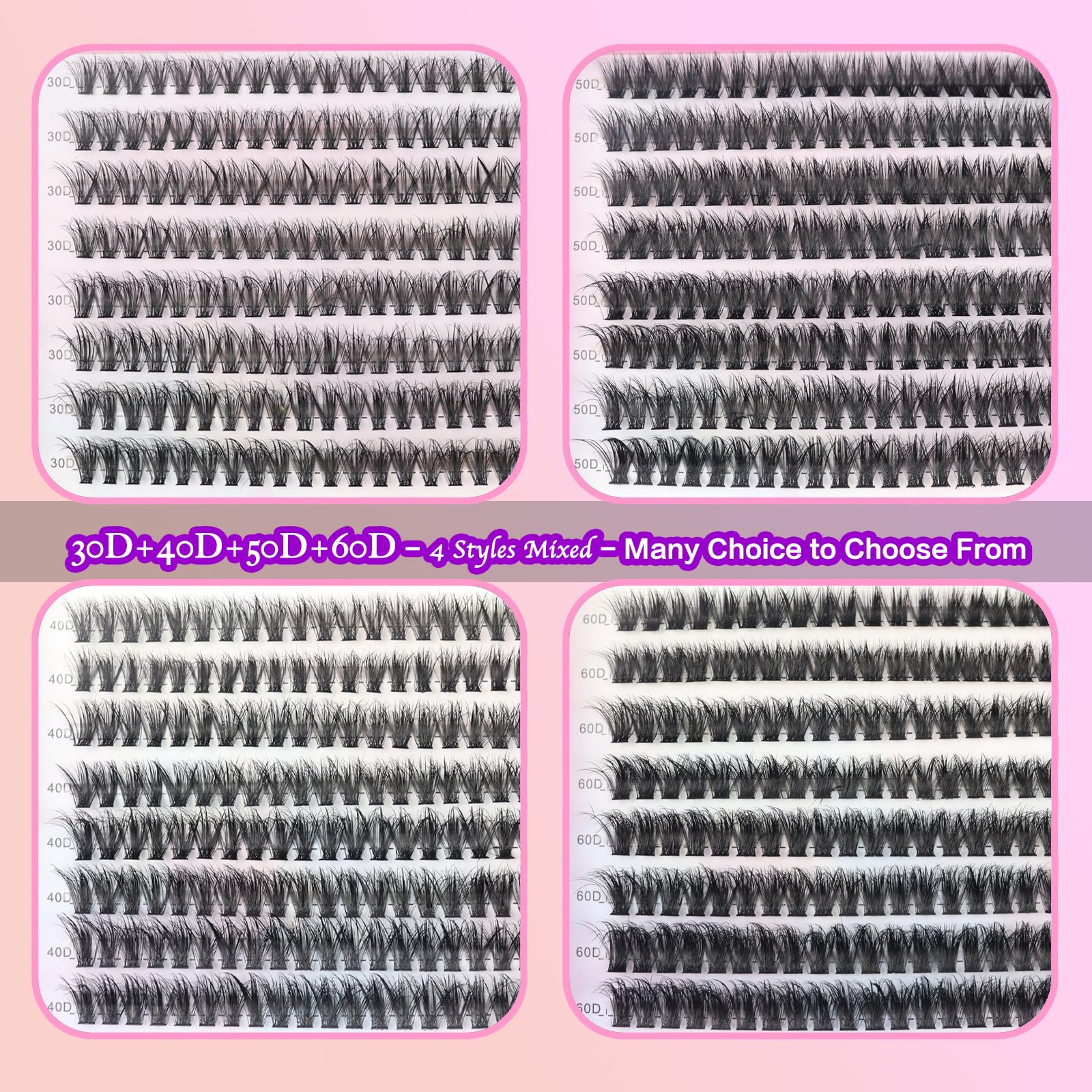 DAODER cluster lashes 9-13mm short length perfect for everyday natural wear