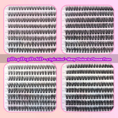 DAODER cluster lashes 9-13mm short length perfect for everyday natural wear