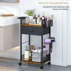 DAOUTIME salon trolley tool holder closeup illustrating metal durability for hot tools and safe heat handling