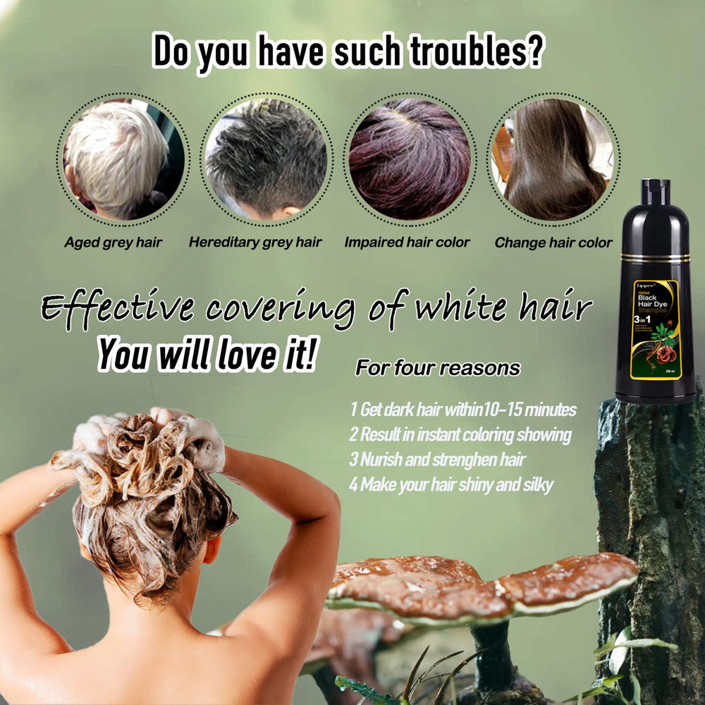 Dapoprren Black Hair Dye Shampoo foam shows rich lather for even application