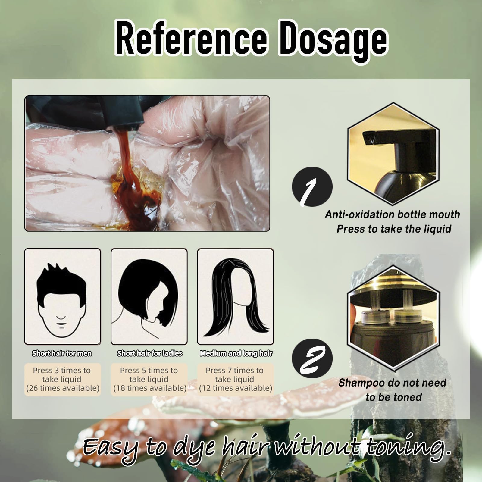 Dapoprren Black Hair Dye Shampoo glossy, healthy-looking finish