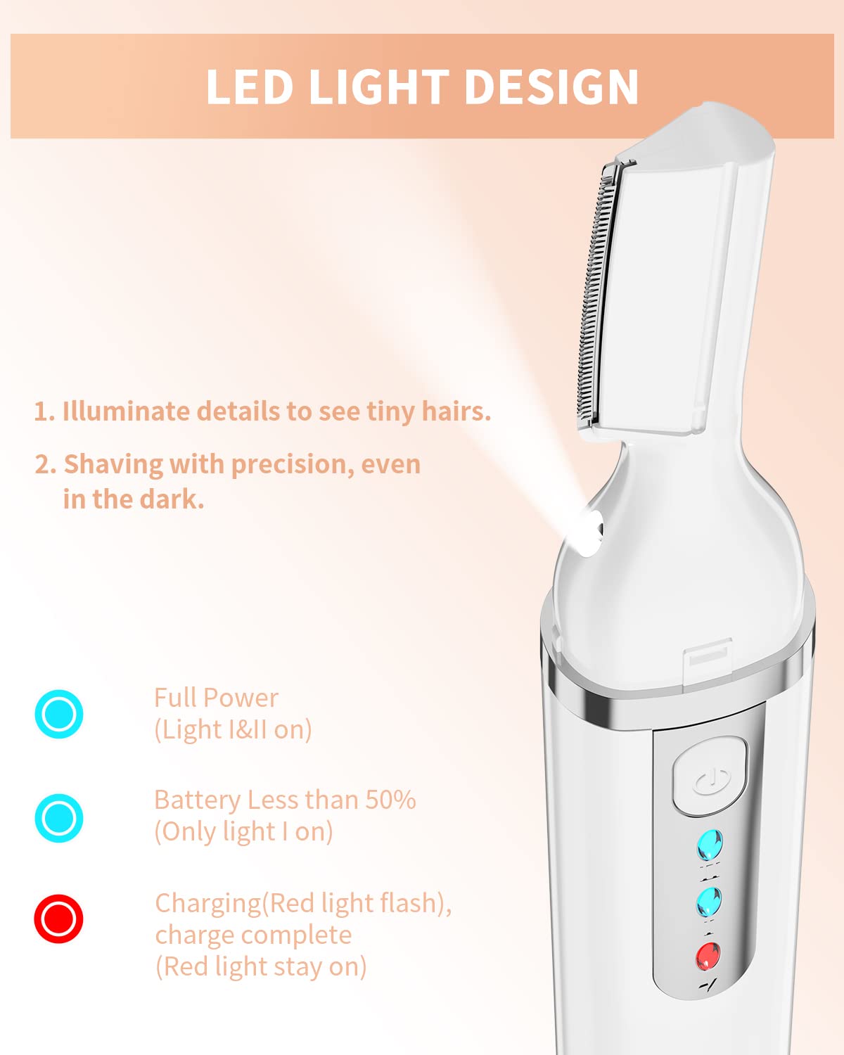 Dapsang Eyebrow Trimmer rinseable blade for easy cleaning after use.