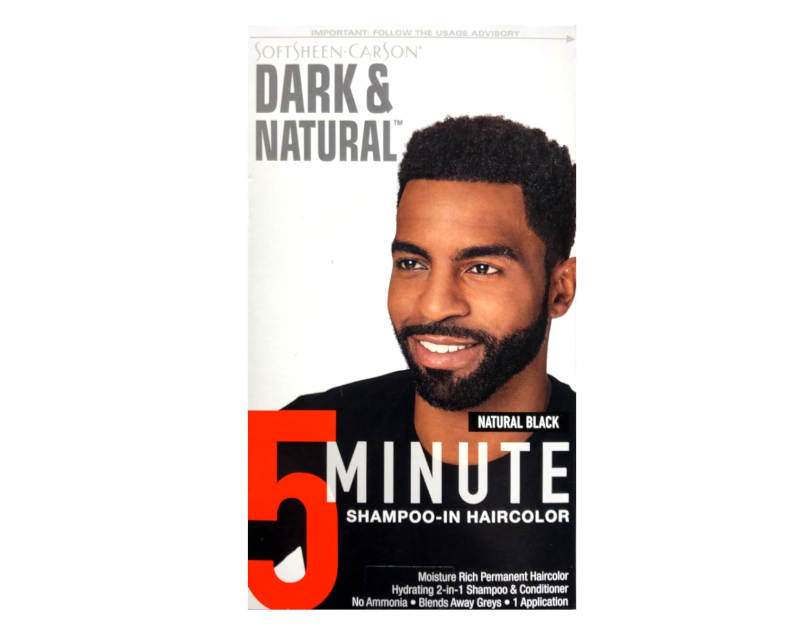 Dark & Natural Color Men Natural Black 3 Pack packaging shows quick-apply dye kit for busy mornings.