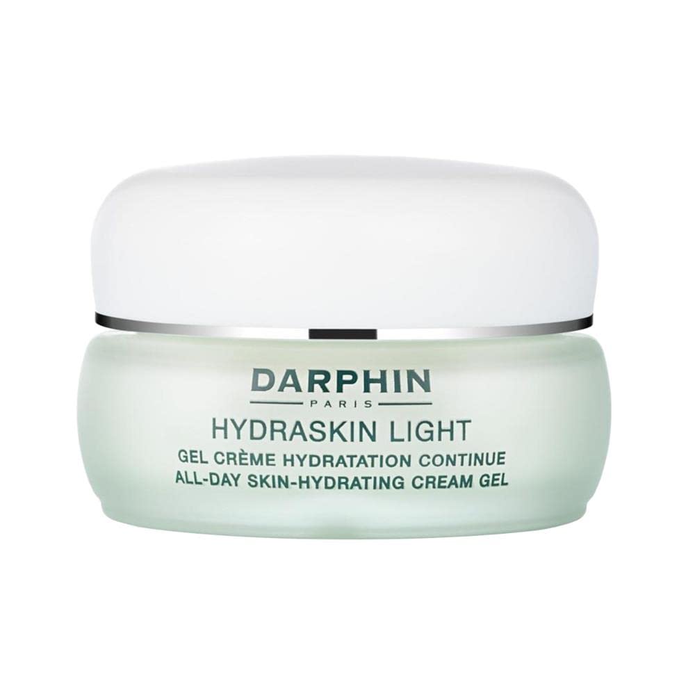 Darphin Hydraskin Light Gel Cream packaging in moss shade for lightweight hydration and refreshed skin.