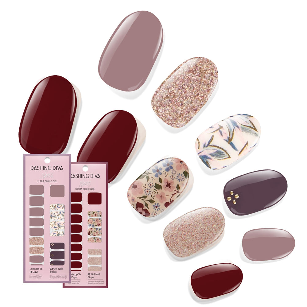 Dashing Diva Alpine Retreat nails with glossy gel strip finish for a chic fall manicure