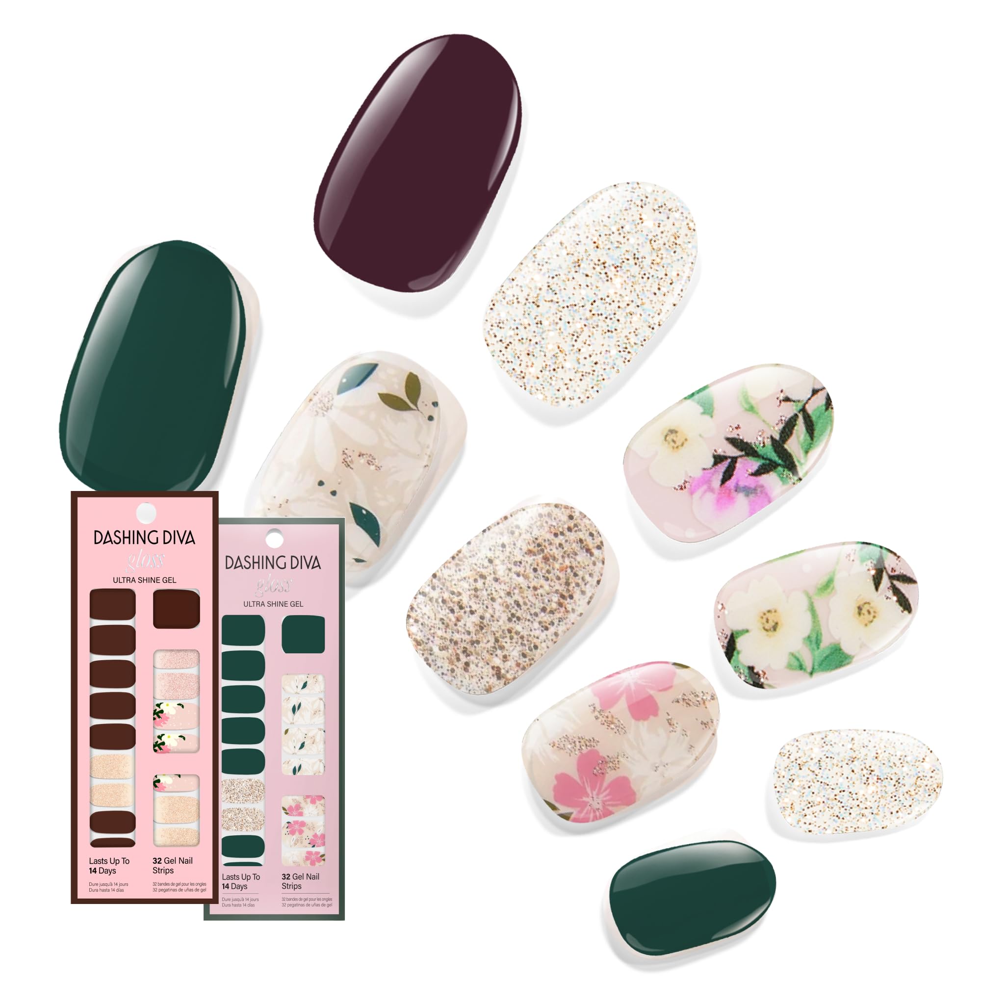 Dashing Diva Baby Bouquet gloss strips close-up for salon-grade shine.