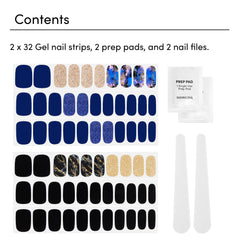 Dashing Diva Black Obsidian strips on nail deliver dramatic shine and durable finish