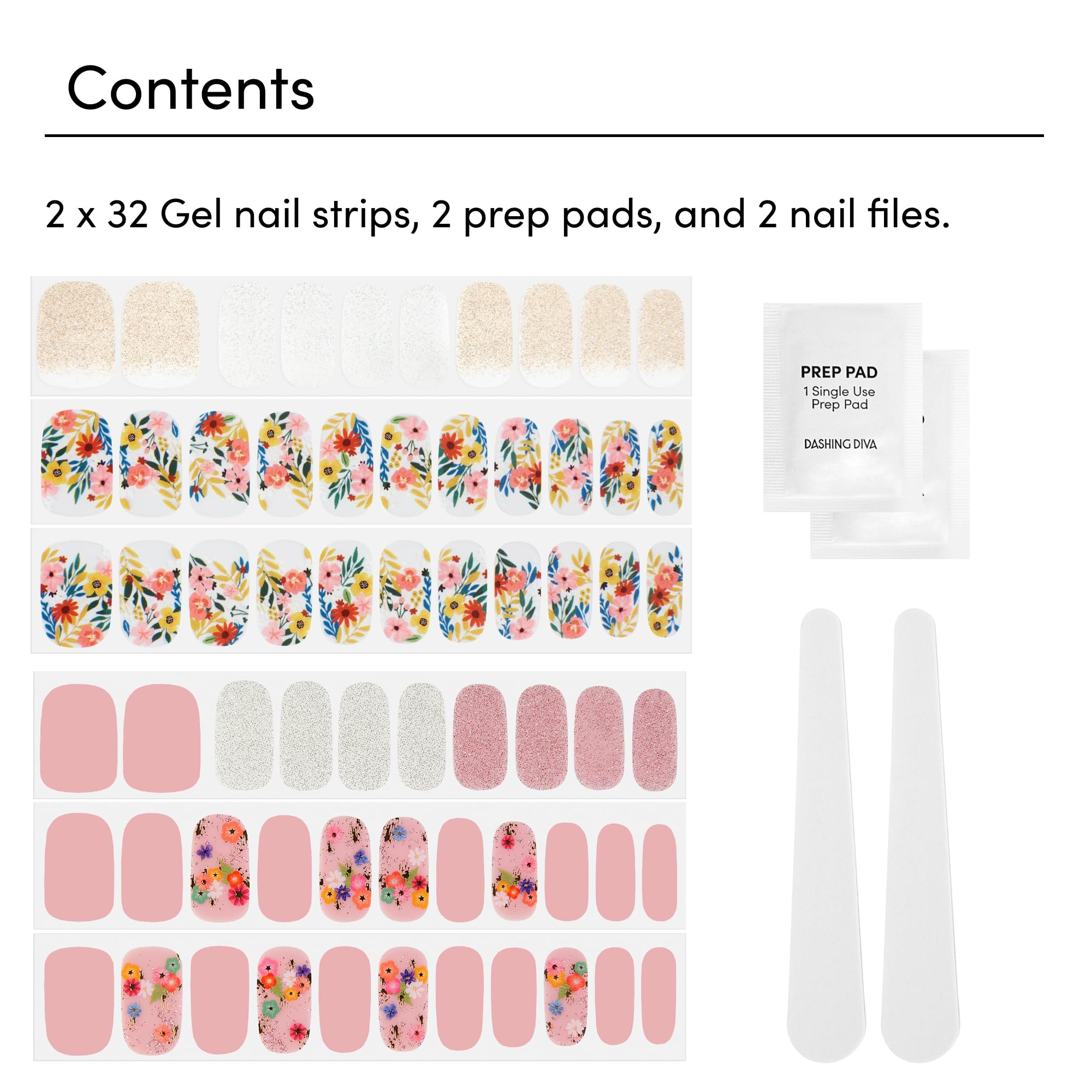 Dashing Diva Bug Off strips close-up on nails showing flexible fit.