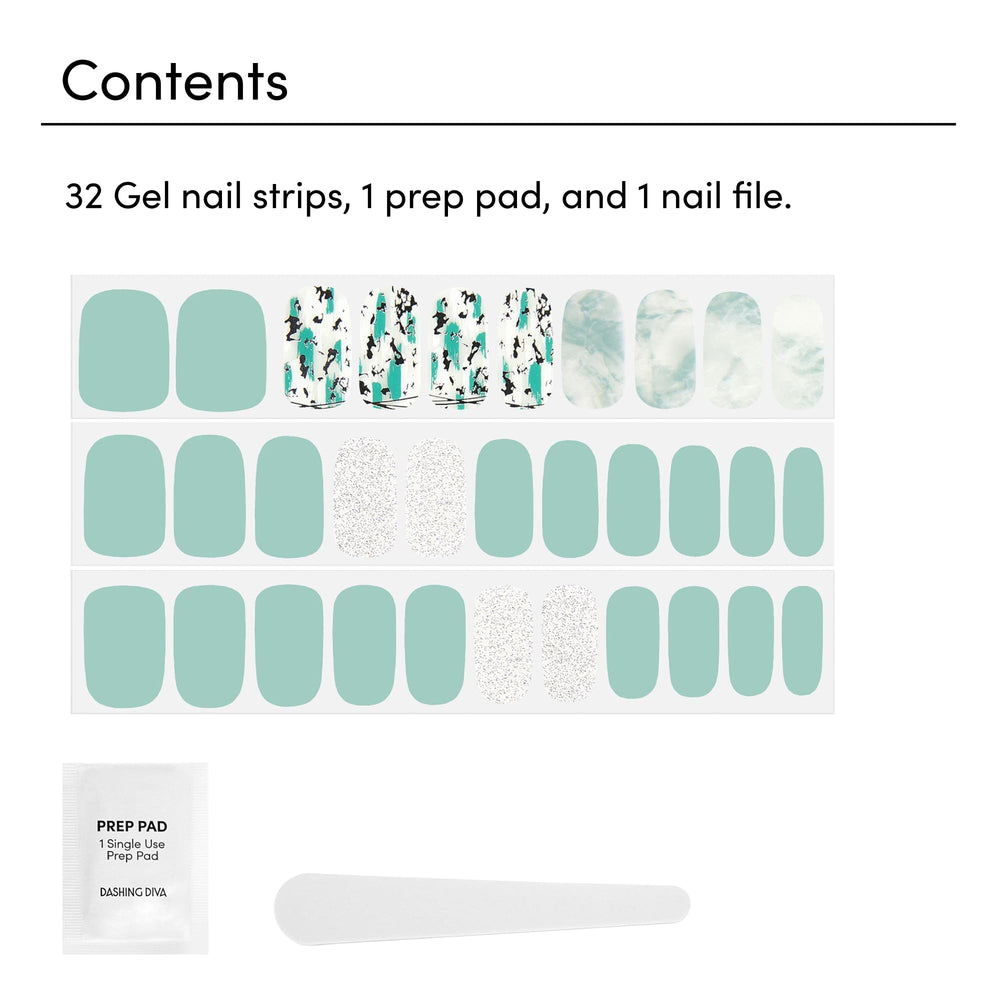 Dashing Diva Desert Quartz application step demonstrates quick gel-nail strip placement