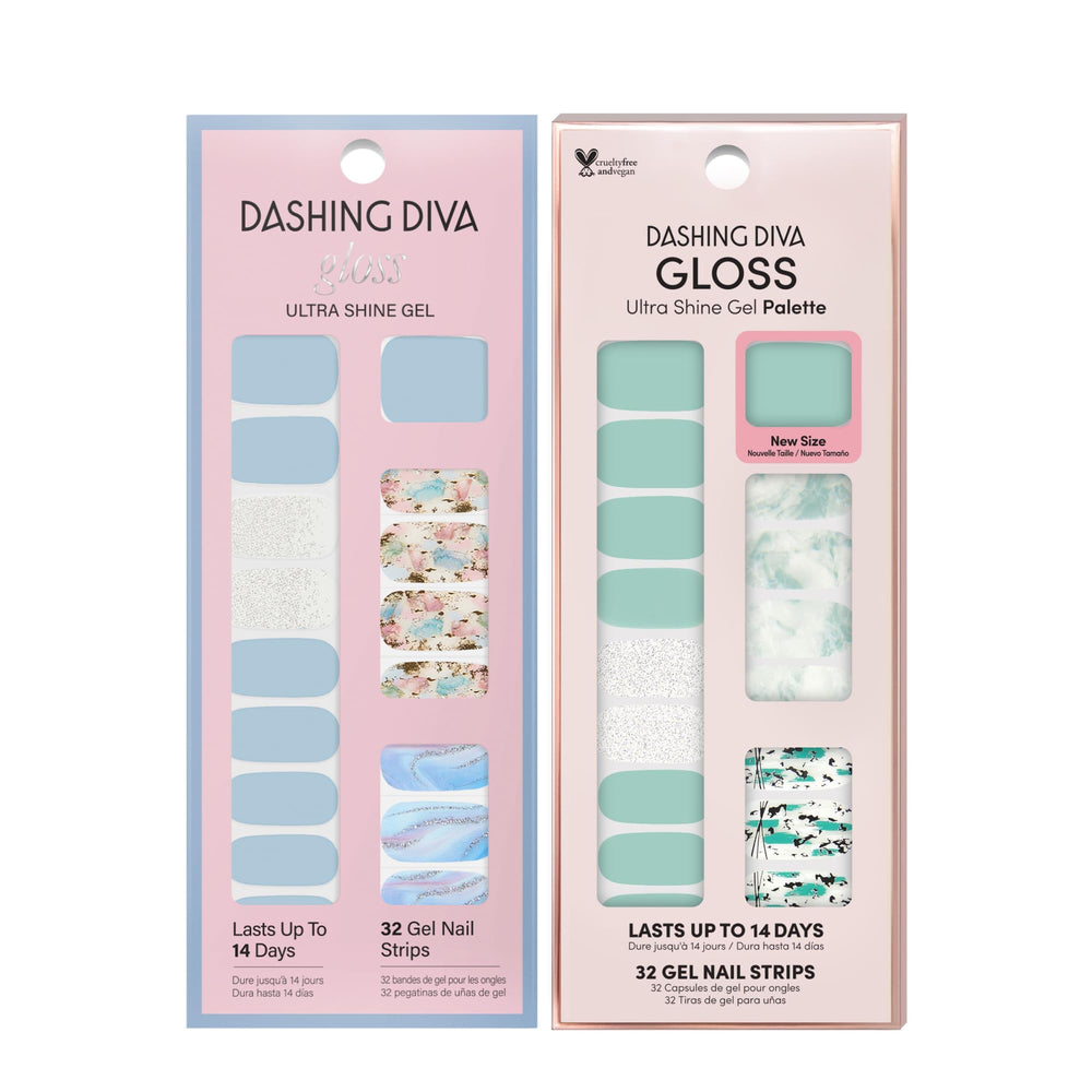 Dashing Diva easy-application nail strips show quick DIY manicure and lasting shine