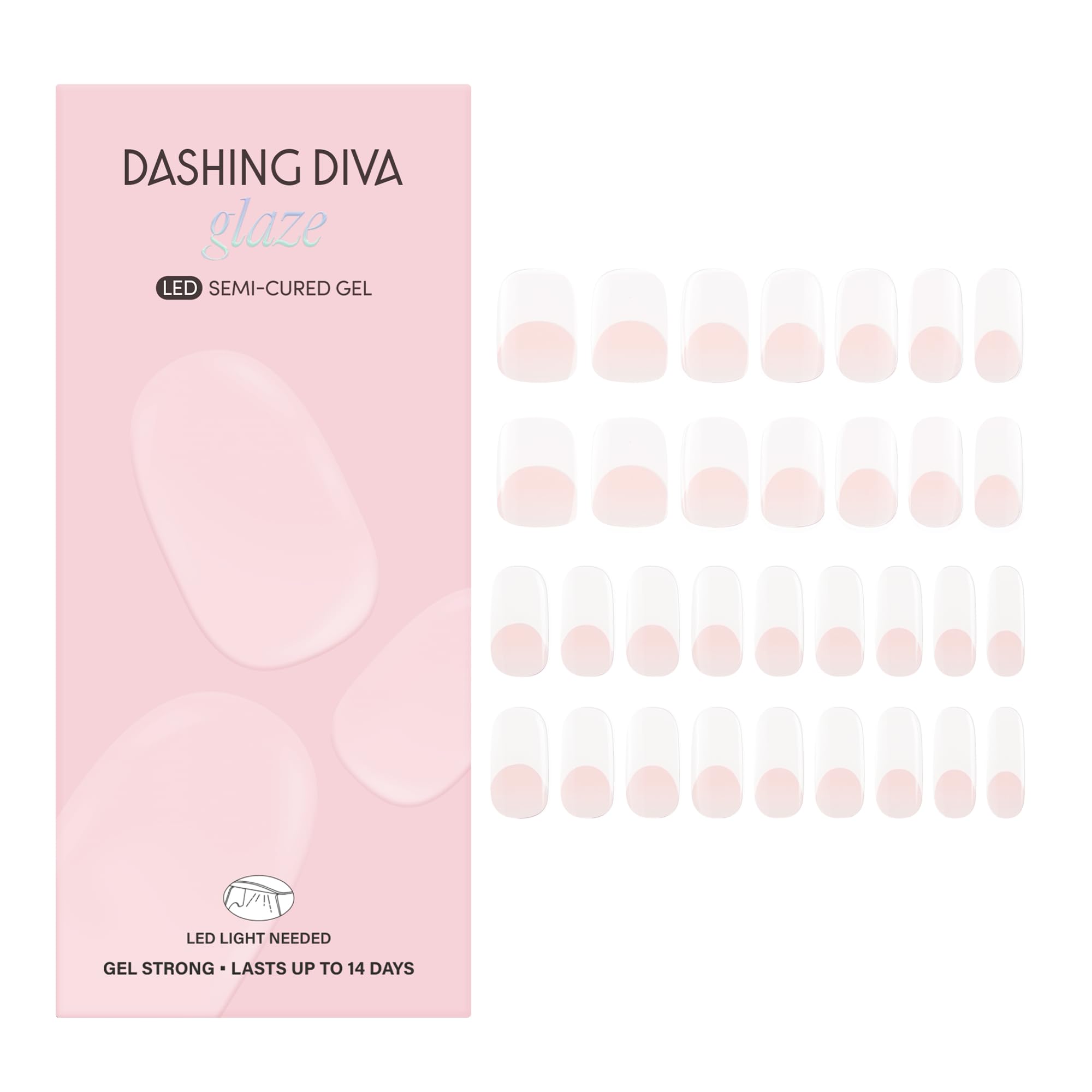 Dashing Diva Glaze Pearly Whites nail strip closeup highlights rich color and shine.