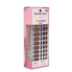 Dashing Diva Gloss nail strips kit close-up with brown tones for salon-grade at-home manicure.
