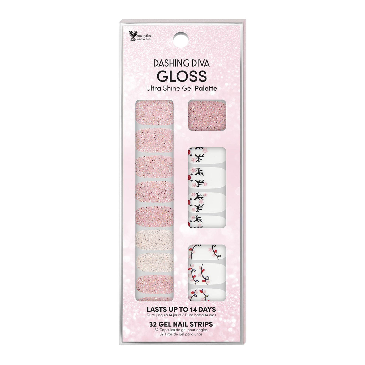 Dashing Diva Gloss Light Show packshot showing long-lasting gel strips with chip resistance