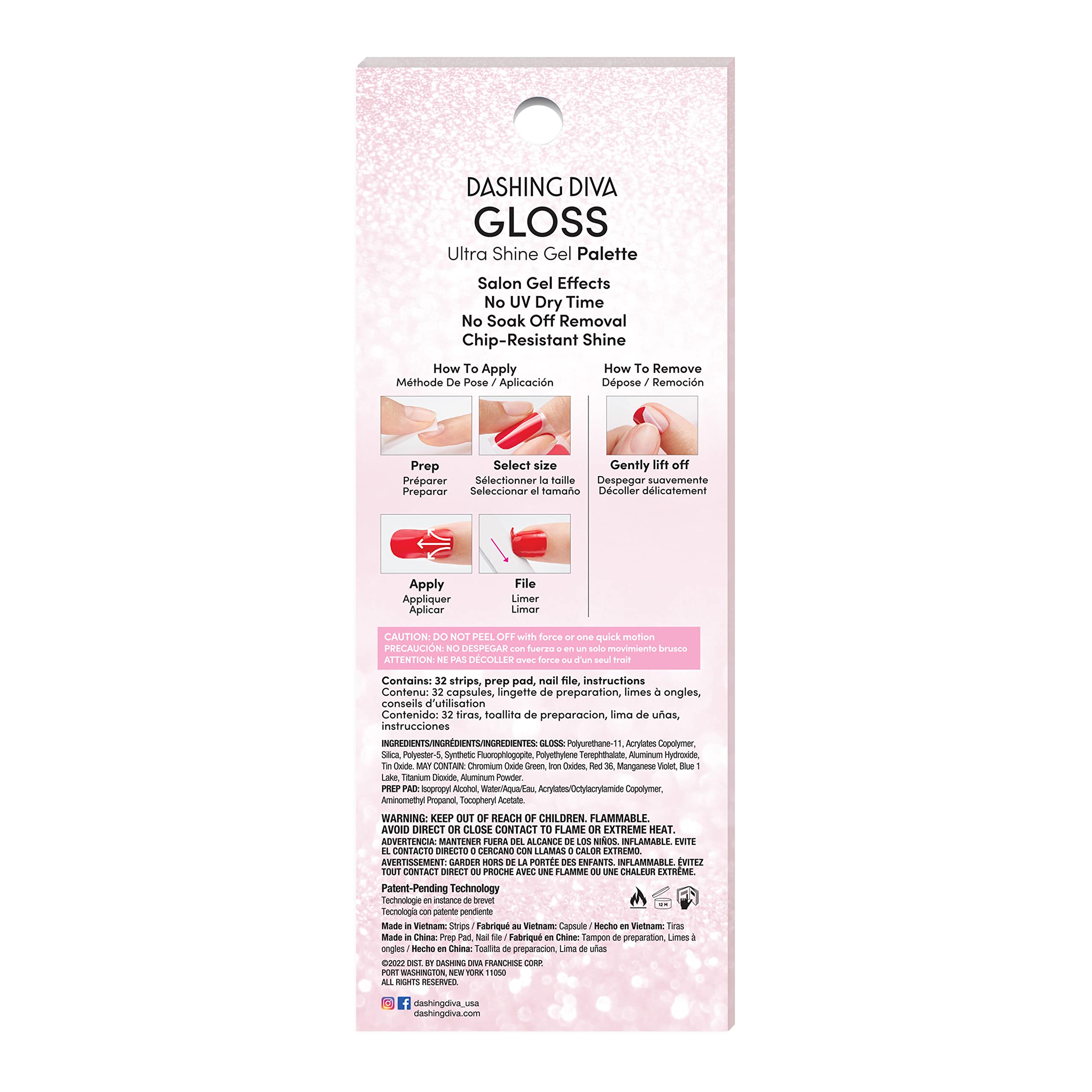 Dashing Diva Gloss Snowball Fight nails showcase chip-resistant, long-lasting sparkle