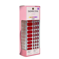 Dashing Diva Gloss Nail Strips Best of Reds kit cover with vibrant gel-look swatches