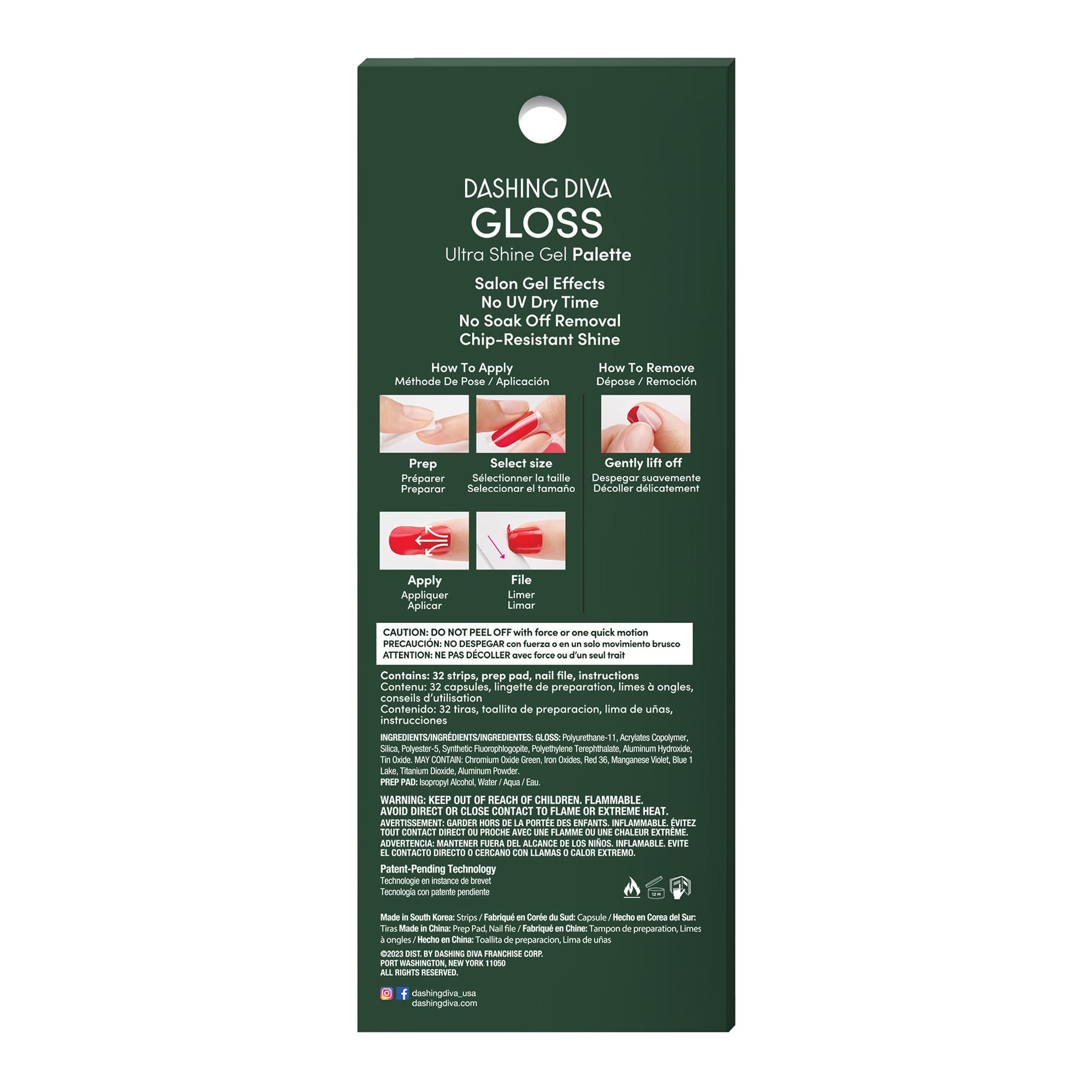 Dashing Diva Gloss Nail Strips ombré gold glitter delivers shimmering gradient when time is tight.
