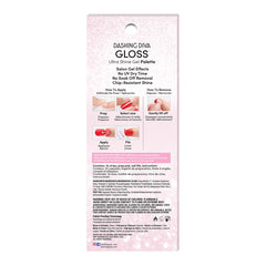 Dashing Diva application step demonstrates quick, wrinkle-free placement for gel-like nails.