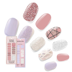Dashing Diva Rose Sparkle nail strips deliver a sparkling geometric look for radiant mani.
