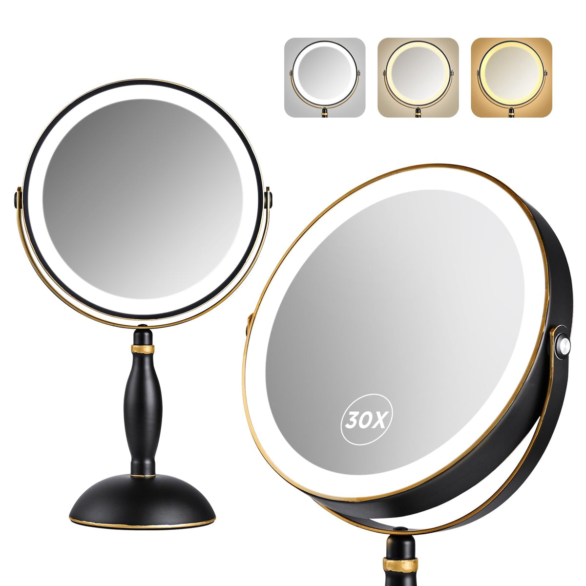 DASLAVA 30x magnifying mirror side view for precise makeup tasks