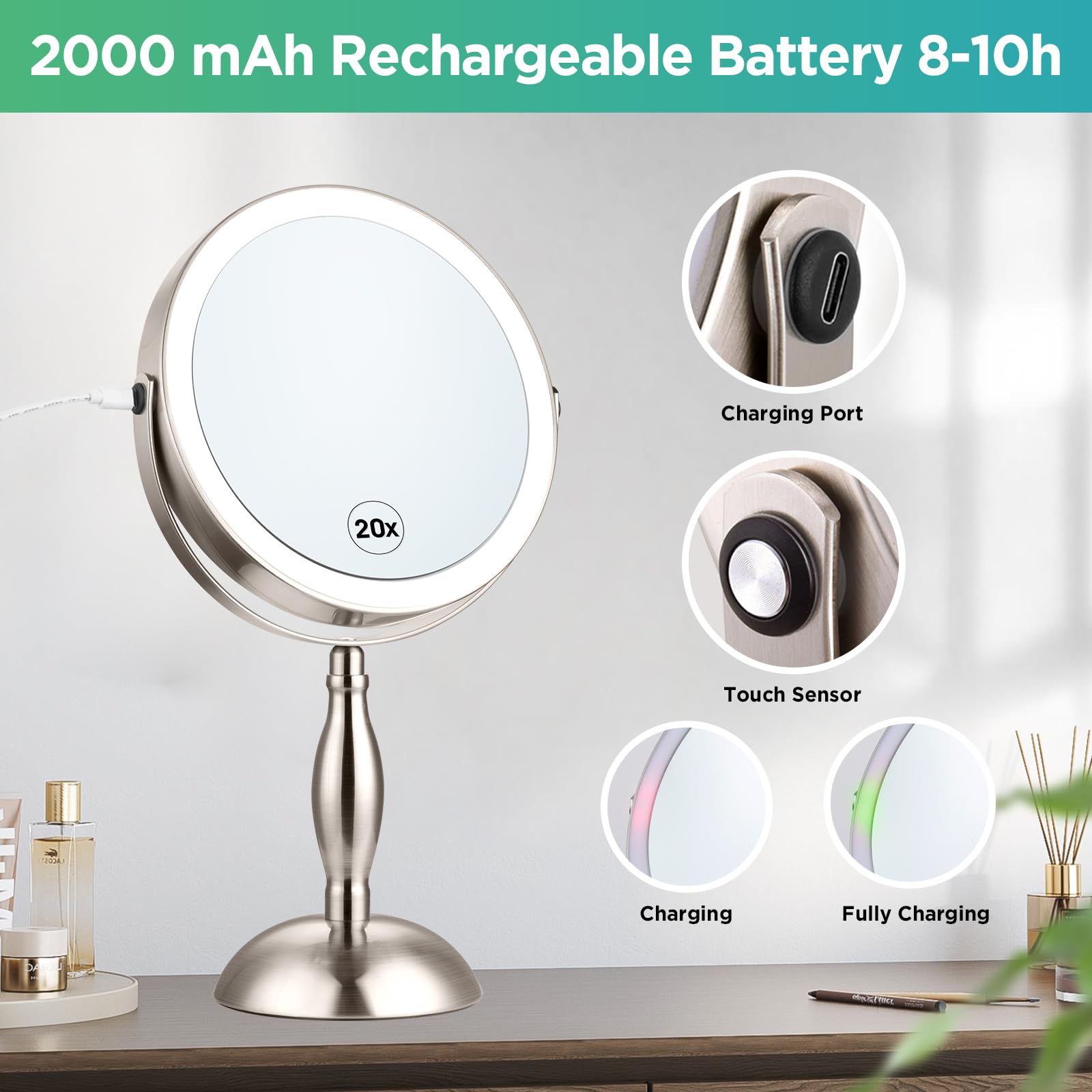 DASLAVA 360-degree rotation allows flexible positioning for comfortable use.