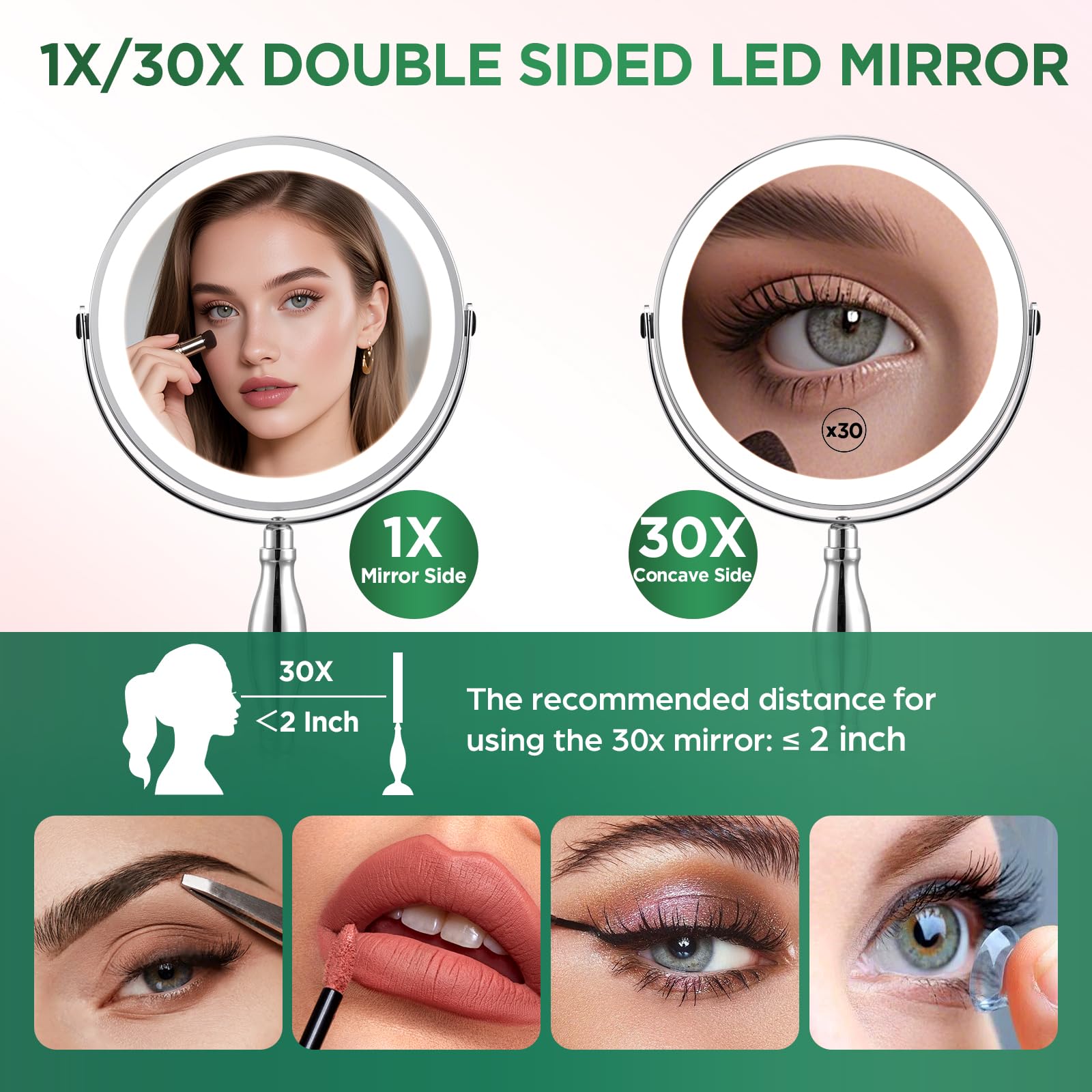 DASLAVA 8-inch magnifying mirror wide-angle shows large field of view
