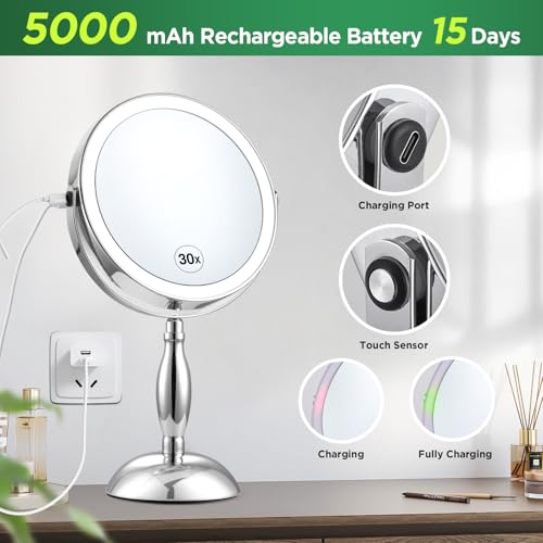DASLAVA anti-slip base magnifying mirror for stable damp-bathroom use