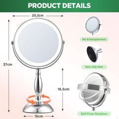 DASLAVA lighted mirror side detail for precise close-up lash work