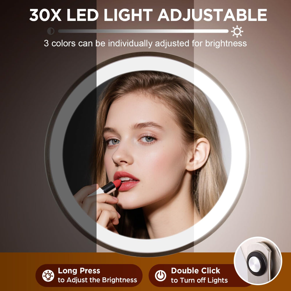 DASLAVA makeup mirror designed for damp bathrooms with rust-resistant metal.