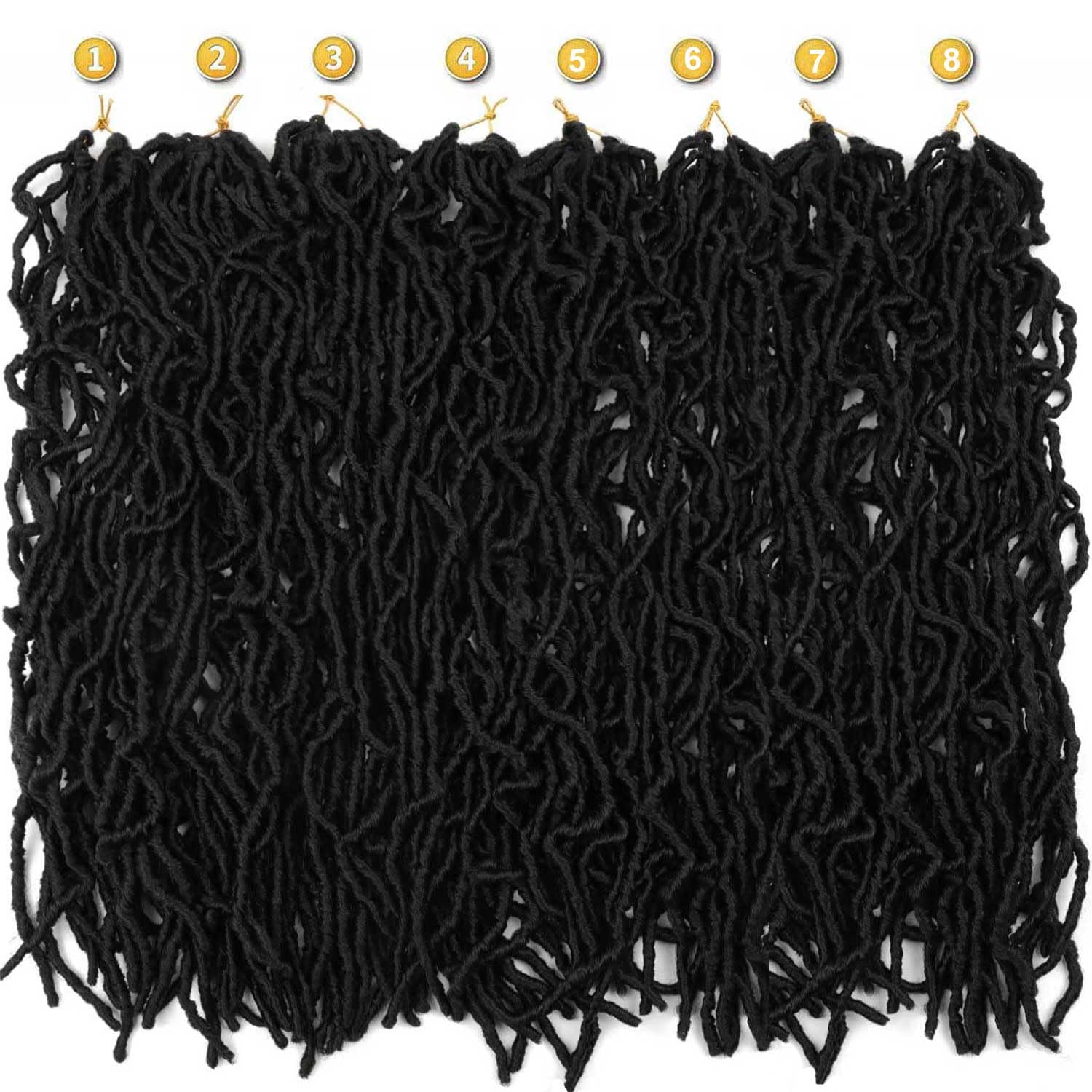 Datuoda Soft Locs 24inch close-up of 12 strands per pack for fullness