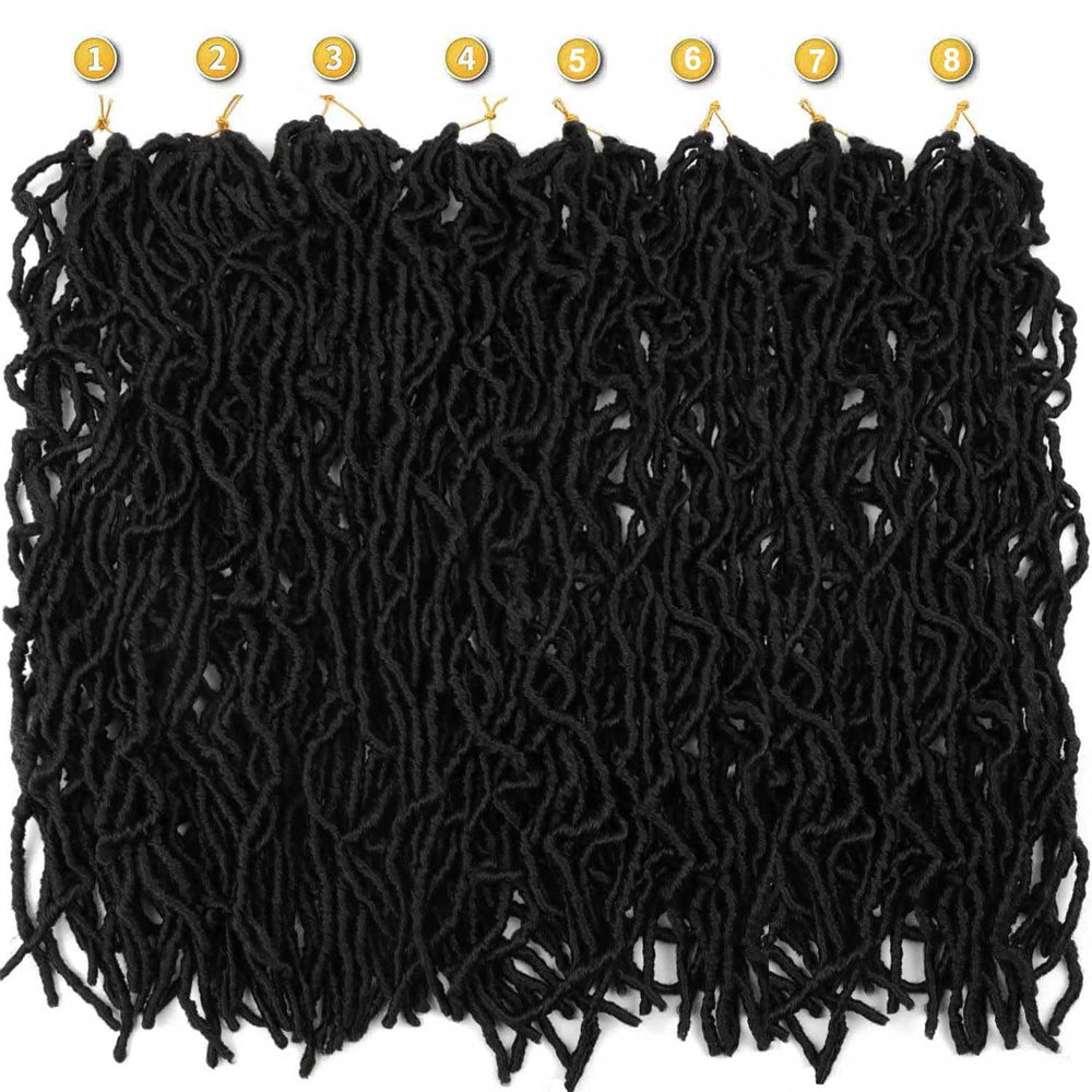 Datuoda Soft Locs 24inch close-up of 12 strands per pack for fullness