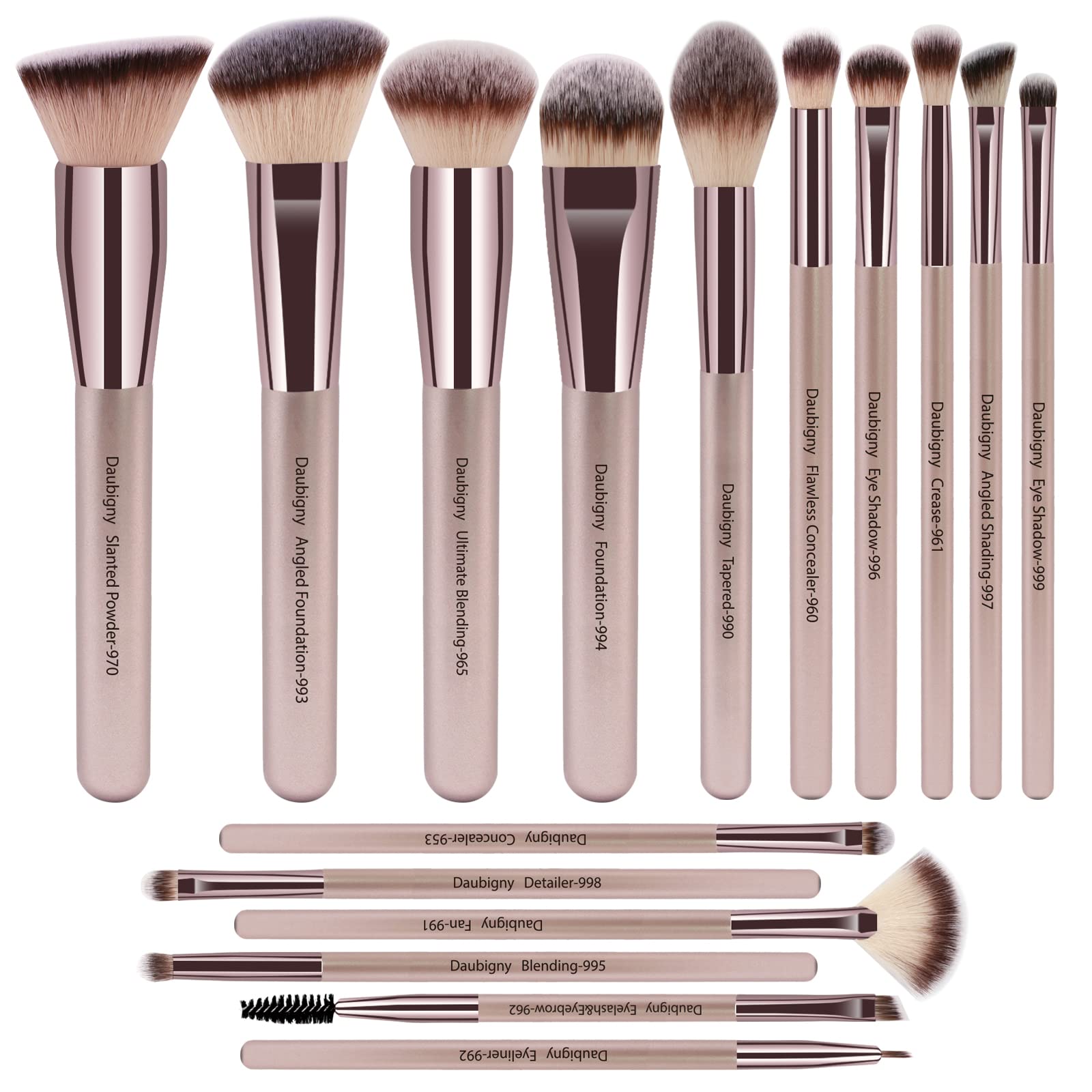 Daubigny 16pcs makeup brush set full kit with versatile tools for daily makeup use