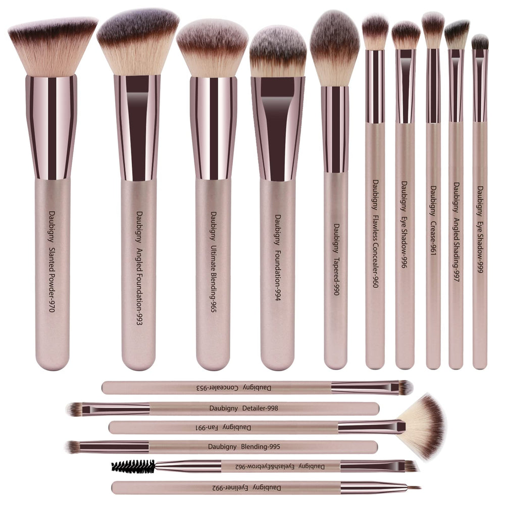 Daubigny 16pcs makeup brush set full kit with versatile tools for daily makeup use