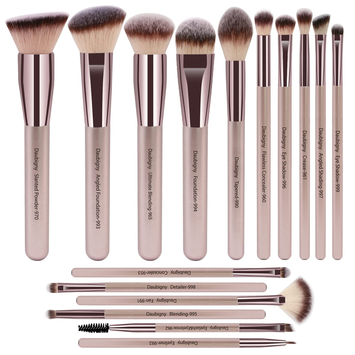 Daubigny 16pcs makeup brush set full kit with versatile tools for daily makeup use
