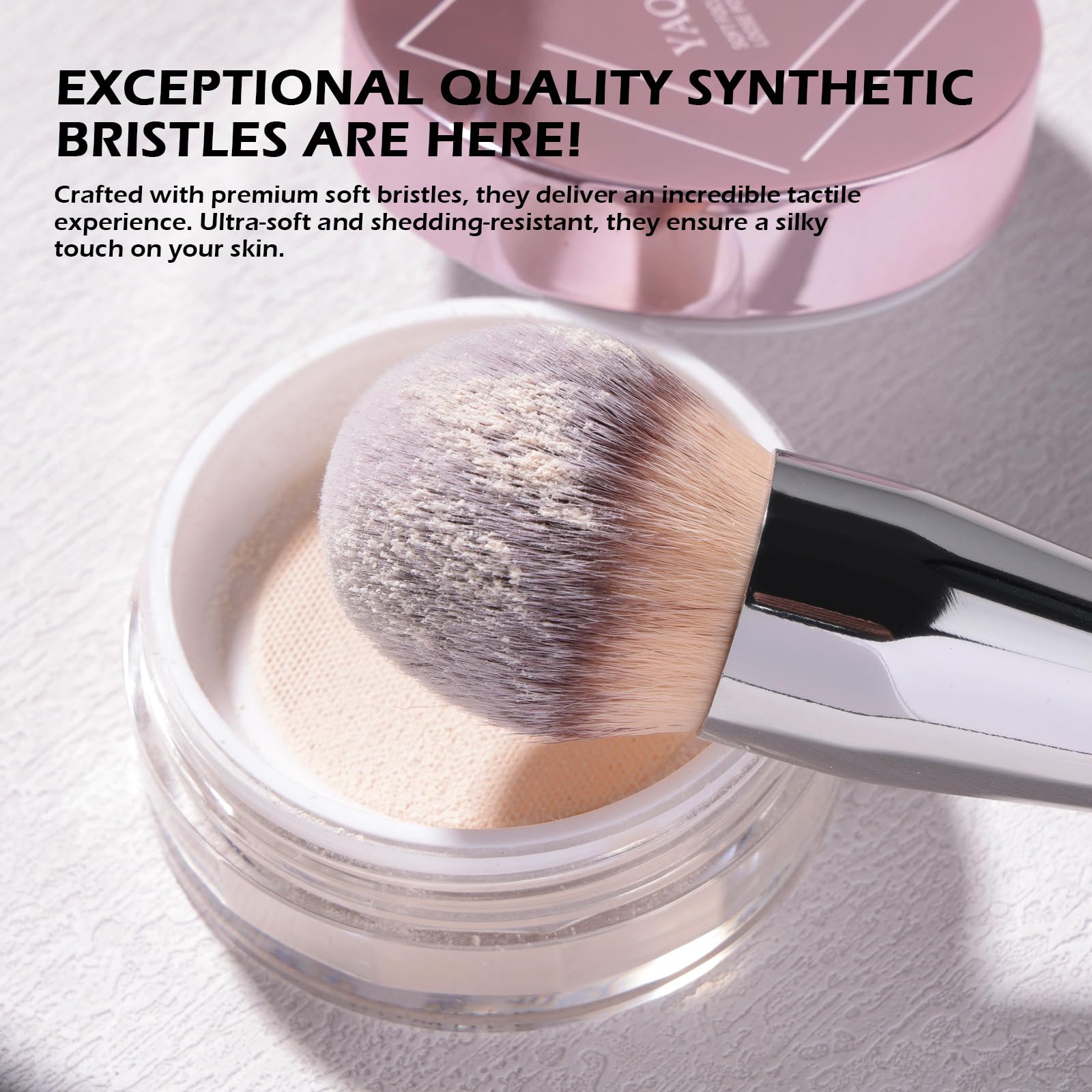 Daubigny brush in action demonstrates smooth product pickup for weightless coverage.