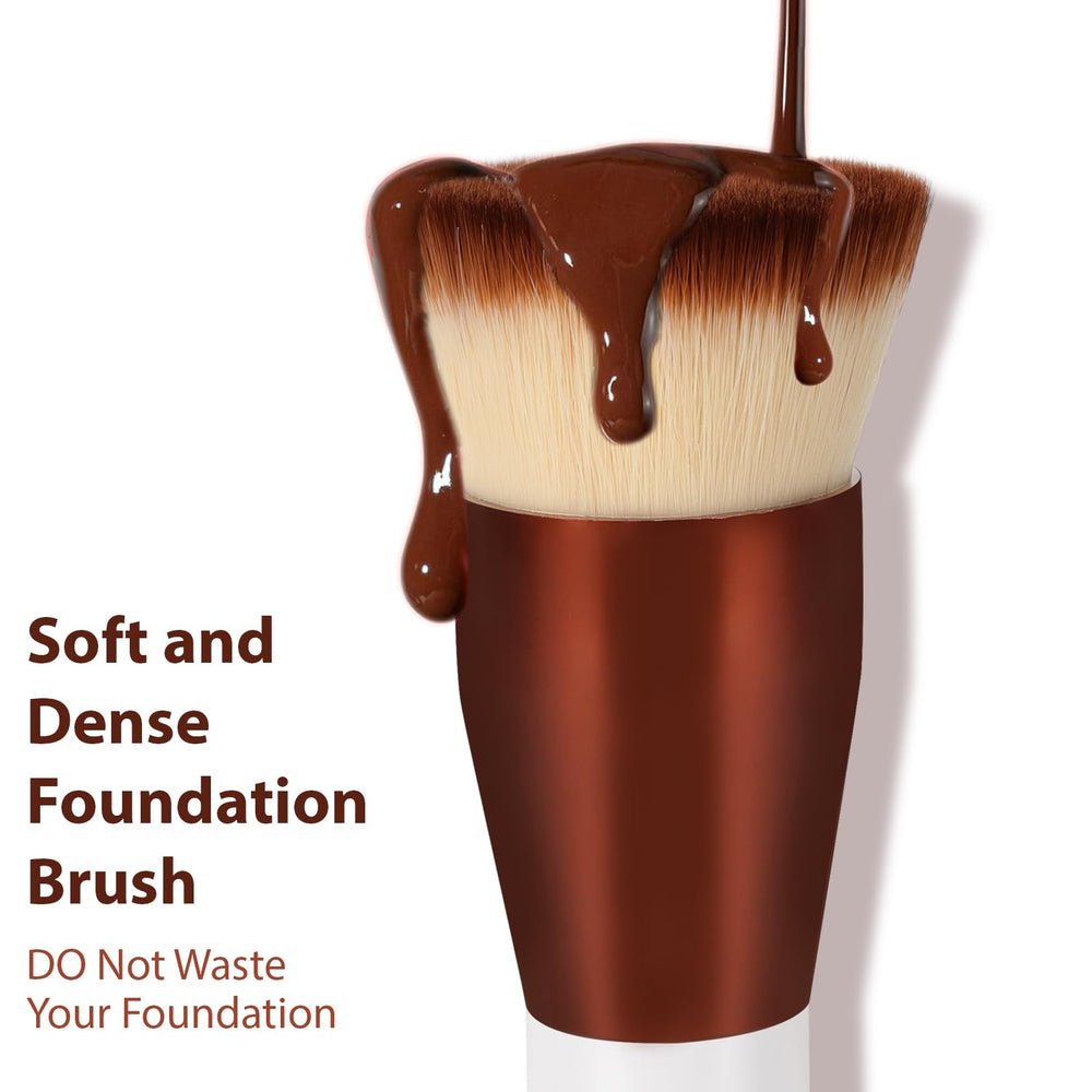 Daubigny foundation brush blending action demonstrates seamless finish with liquids
