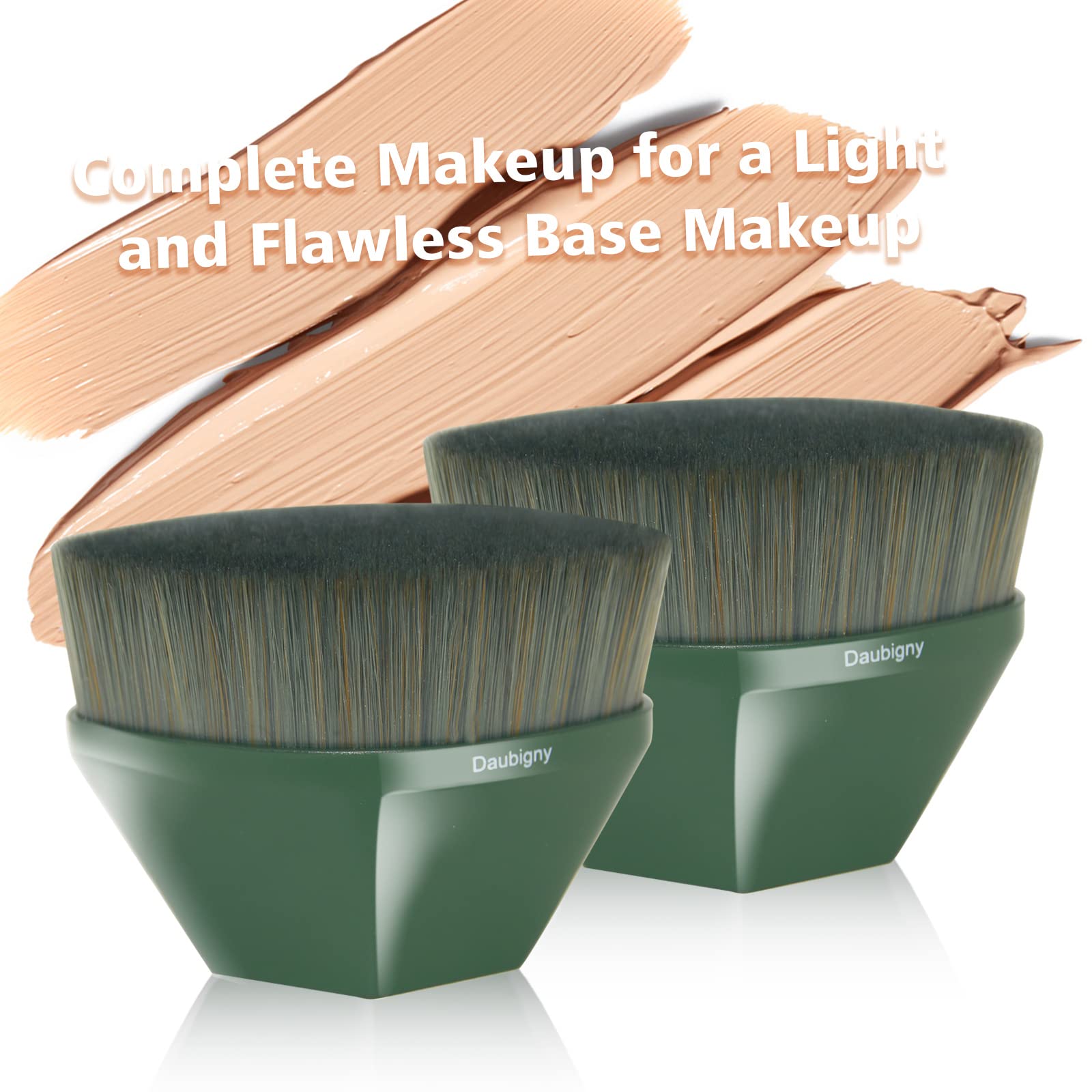 Daubigny foundation brush green-handle ergonomic grip and premium feel