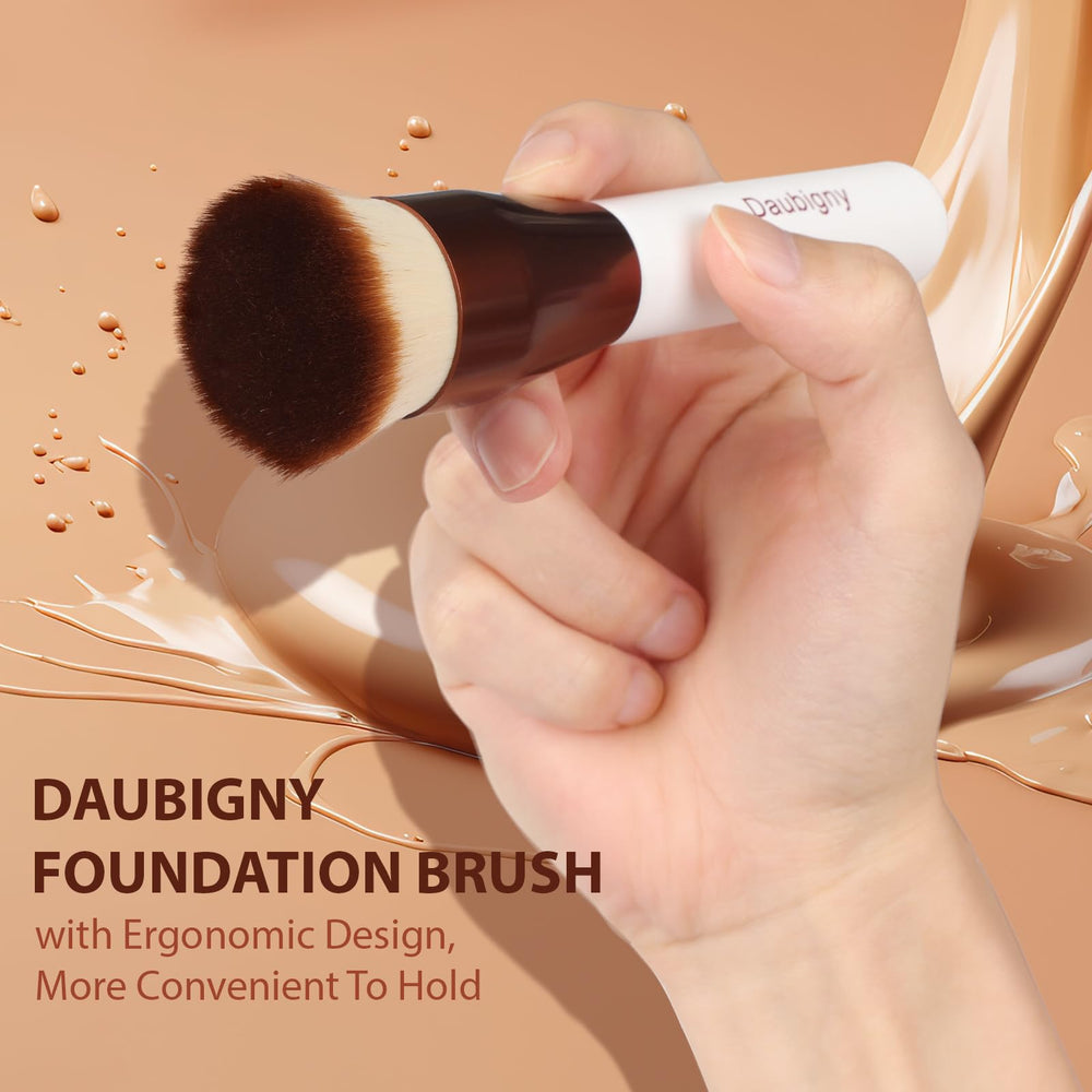Daubigny foundation brush using liquid foundation for natural look and buildable coverage