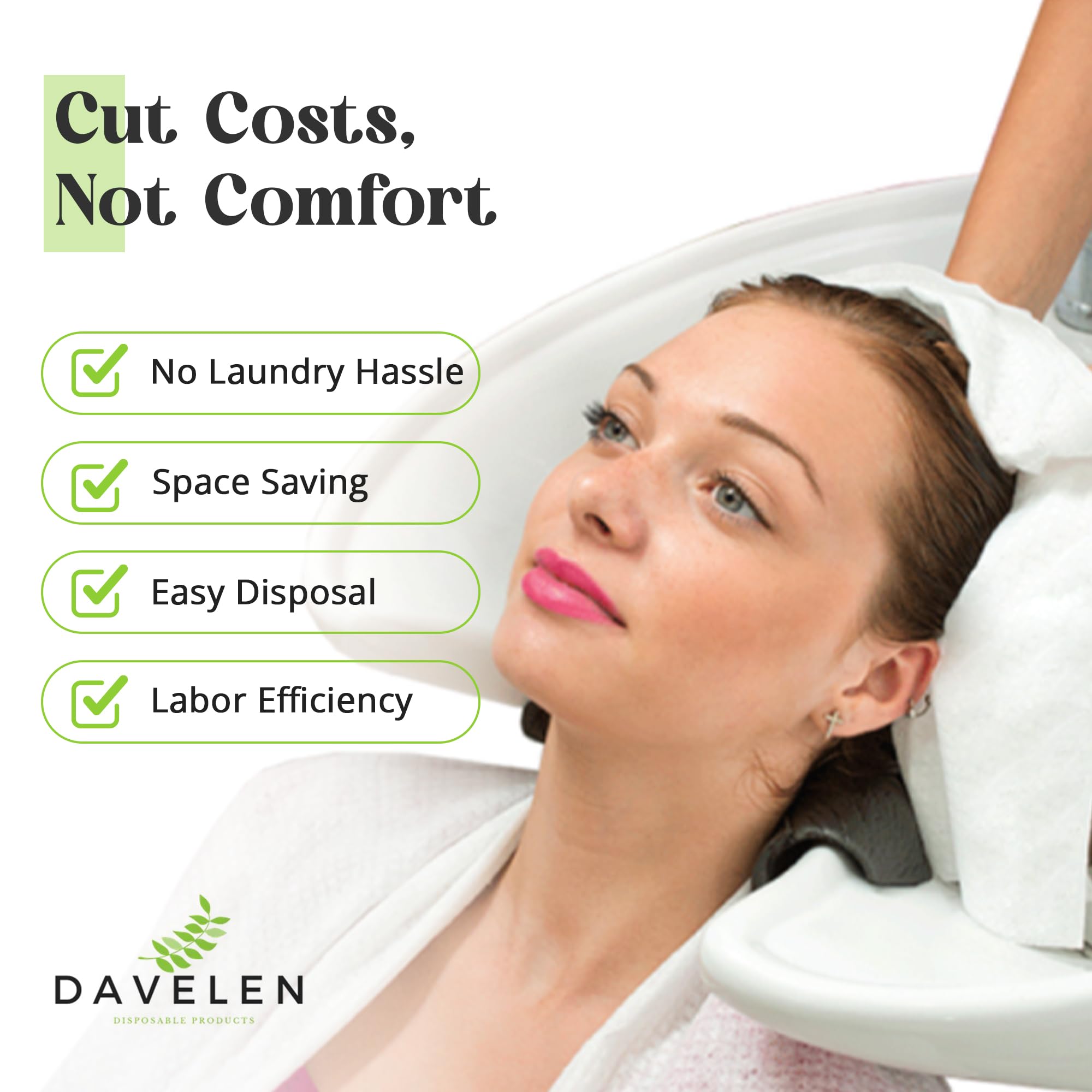 DAVELEN hypoallergenic towels provide gentle options for clients with sensitive skin.