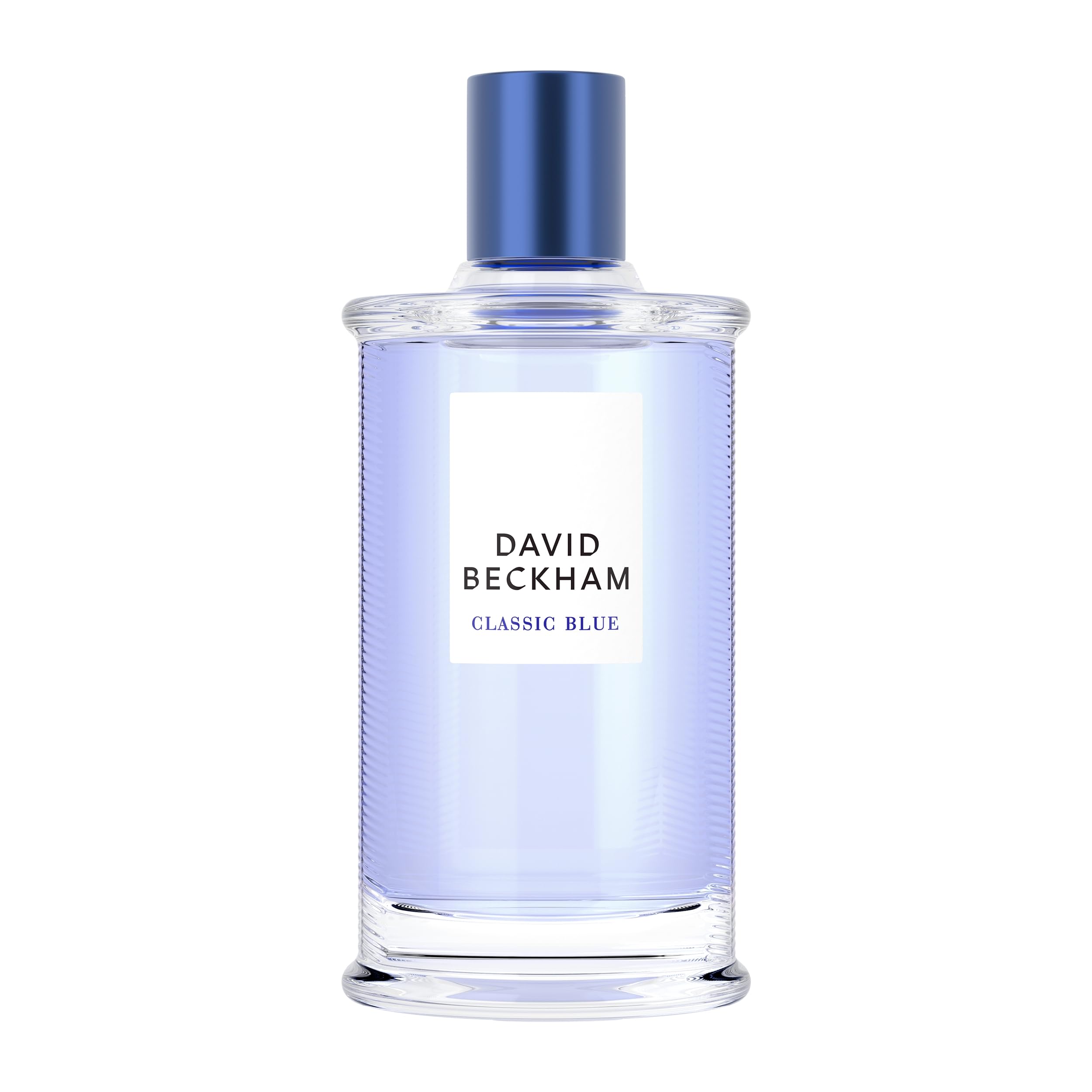David Beckham Classic Blue EDT bottle in deep blue glass suggests everyday confidence.