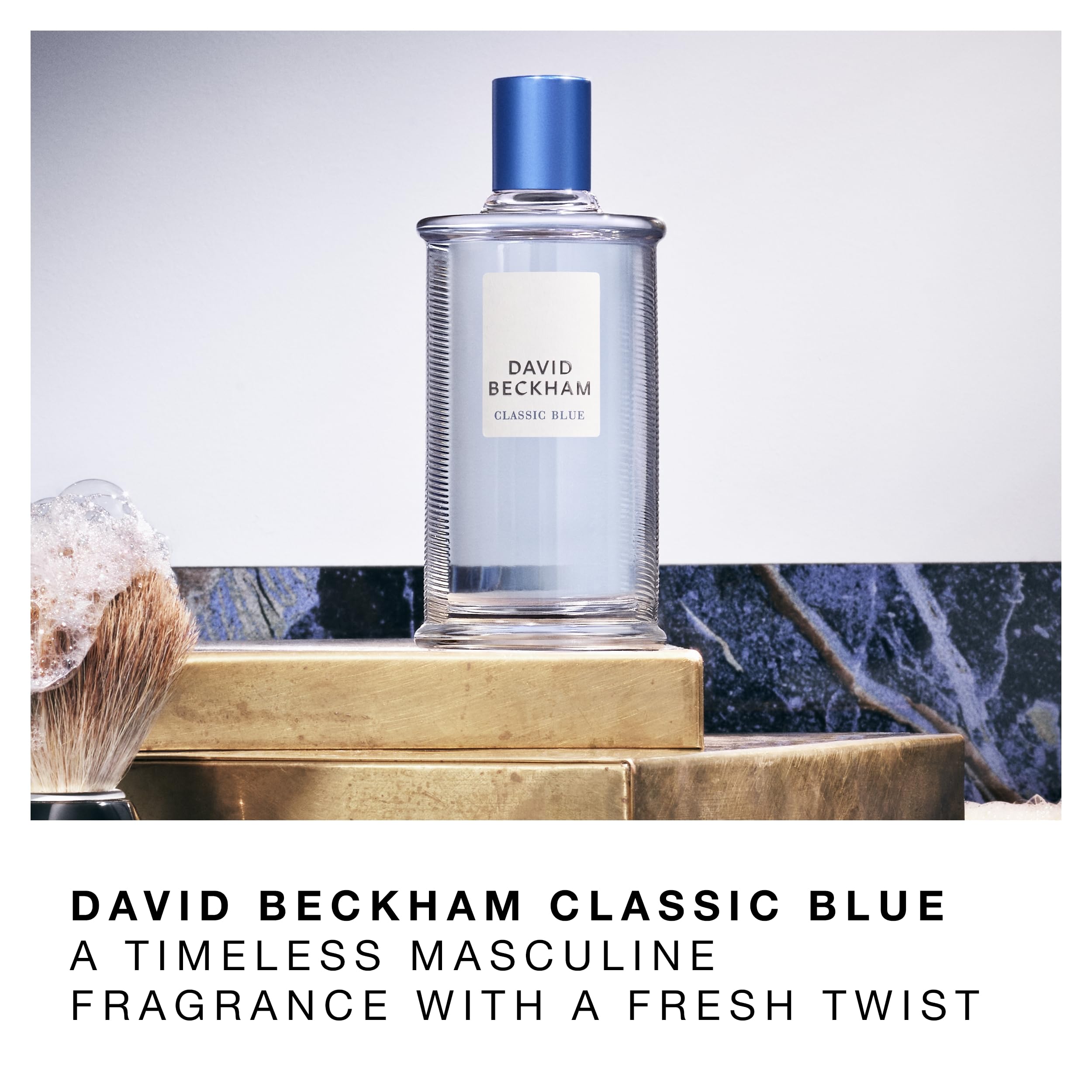 David Beckham Classic Blue EDT packaging presents stylish gift or self-purchase option.
