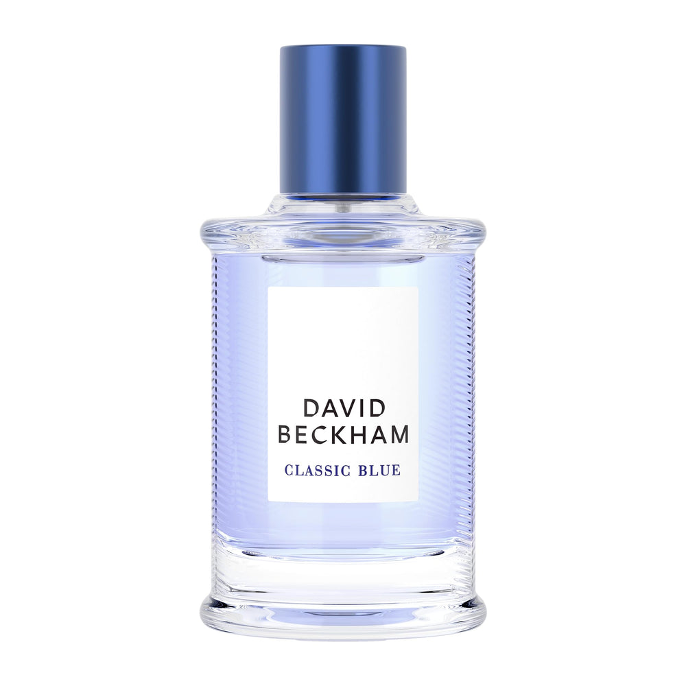 David Beckham Classic Blue juice close-up, hinting citrus freshness for daily wear.