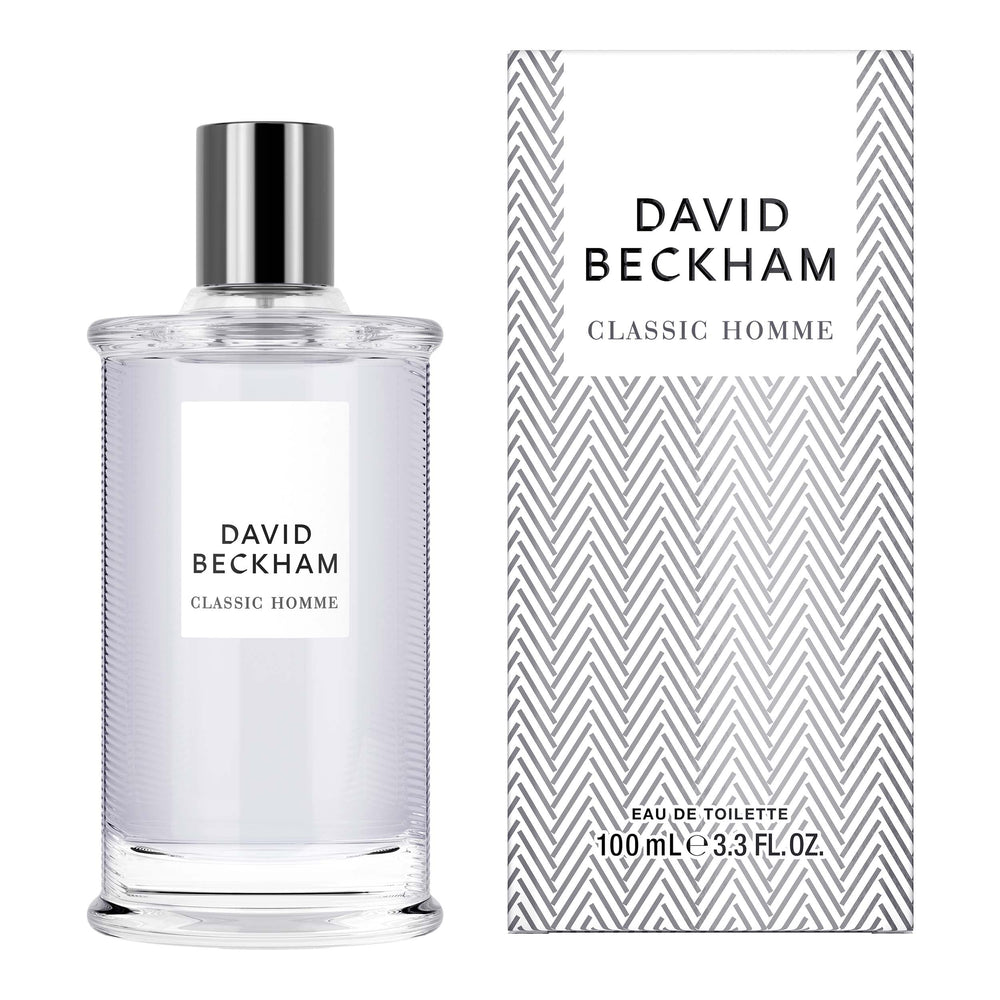 David Beckham Classic Homme EDT spray demonstrates easy application for daily wear.