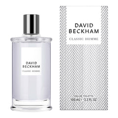 David Beckham Classic Homme EDT spray demonstrates easy application for daily wear.